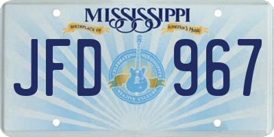 MS license plate JFD967
