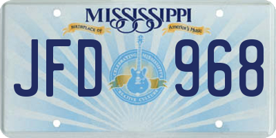 MS license plate JFD968