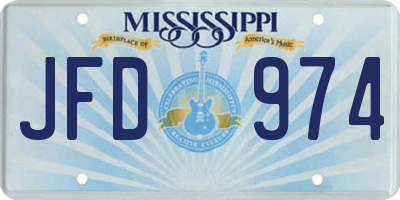 MS license plate JFD974