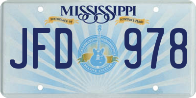 MS license plate JFD978