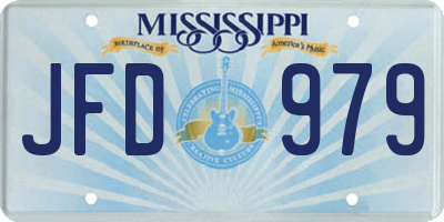 MS license plate JFD979