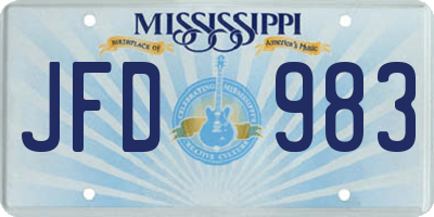 MS license plate JFD983