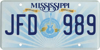 MS license plate JFD989