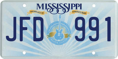 MS license plate JFD991