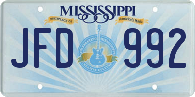 MS license plate JFD992