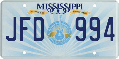 MS license plate JFD994