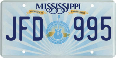 MS license plate JFD995