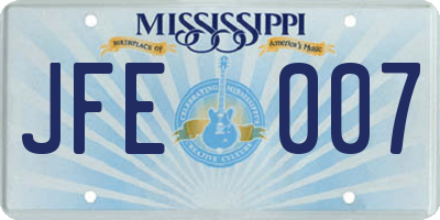 MS license plate JFE007