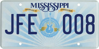 MS license plate JFE008