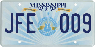 MS license plate JFE009