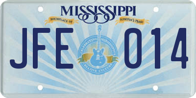 MS license plate JFE014