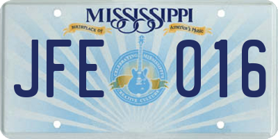 MS license plate JFE016