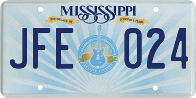 MS license plate JFE024