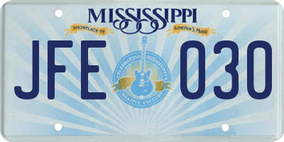 MS license plate JFE030