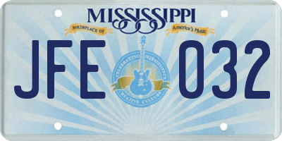 MS license plate JFE032