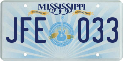 MS license plate JFE033
