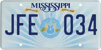 MS license plate JFE034