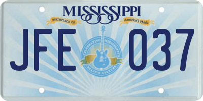 MS license plate JFE037