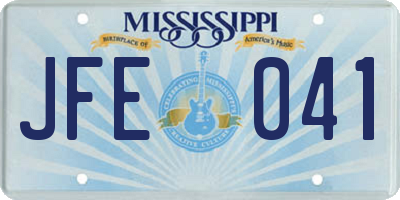 MS license plate JFE041