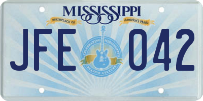 MS license plate JFE042