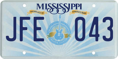 MS license plate JFE043