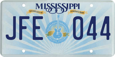MS license plate JFE044