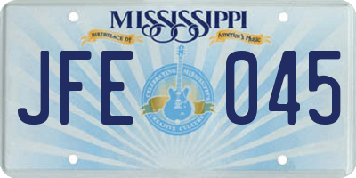 MS license plate JFE045