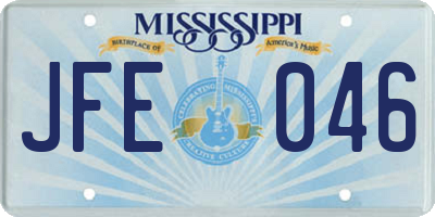 MS license plate JFE046