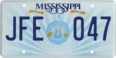 MS license plate JFE047