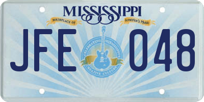 MS license plate JFE048