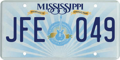 MS license plate JFE049
