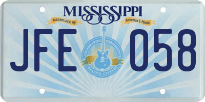 MS license plate JFE058