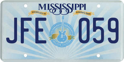 MS license plate JFE059