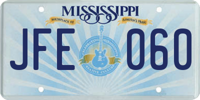 MS license plate JFE060
