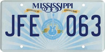 MS license plate JFE063