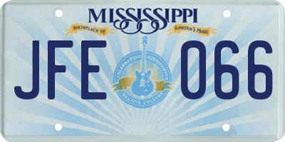 MS license plate JFE066