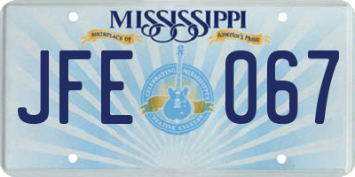 MS license plate JFE067