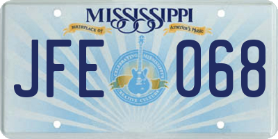 MS license plate JFE068