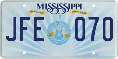 MS license plate JFE070