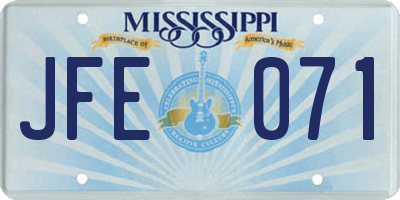 MS license plate JFE071