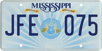 MS license plate JFE075