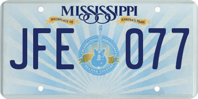 MS license plate JFE077