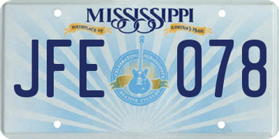 MS license plate JFE078