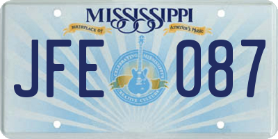 MS license plate JFE087