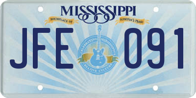 MS license plate JFE091