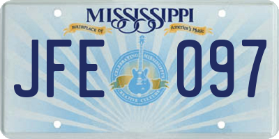 MS license plate JFE097