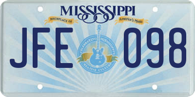 MS license plate JFE098