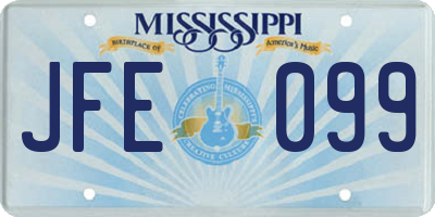 MS license plate JFE099