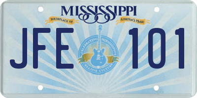 MS license plate JFE101
