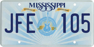 MS license plate JFE105
